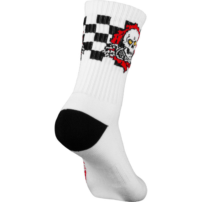 POWELL PERALTA RIPPER CHECKERED STRIPES RED/BLACK SOCKS