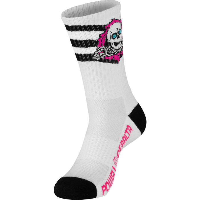 POWELL PERALTA RIPPER PINK / BLACK / WHITE STRIPED SOCKS