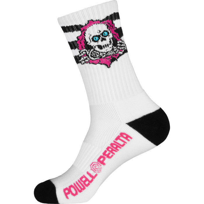 POWELL PERALTA RIPPER PINK / BLACK / WHITE STRIPED SOCKS