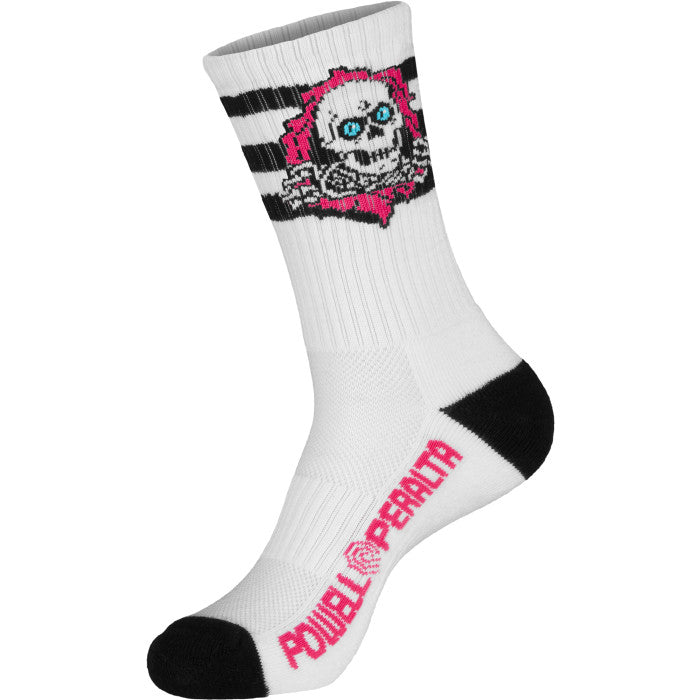 POWELL PERALTA RIPPER PINK / BLACK / WHITE STRIPED SOCKS