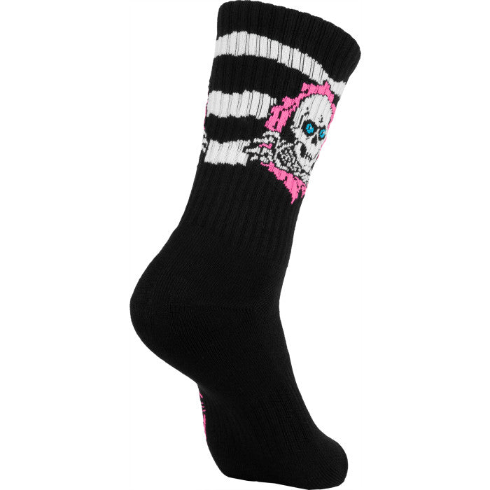 POWELL PERALTA RIPPER BLACK / PINK STRIPED SOCKS