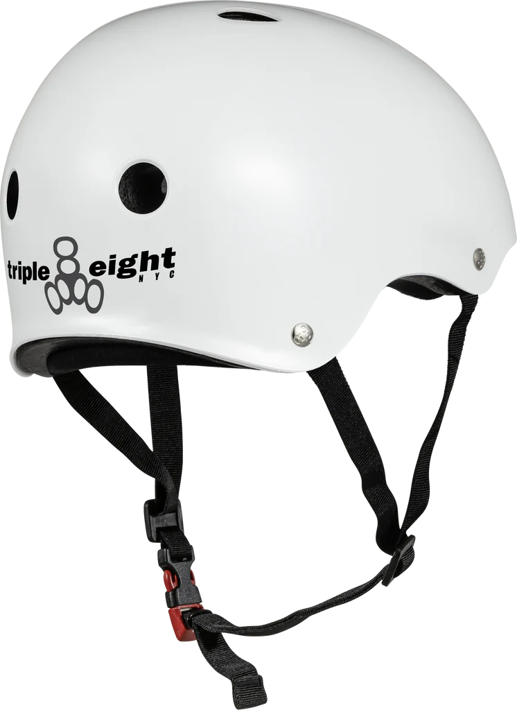 Triple Eight THE Certified Sweatsaver (White Glossy) Skateboard Helmet