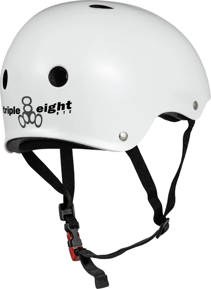 Triple Eight THE Certified Sweatsaver (White Glossy) Skateboard Helmet