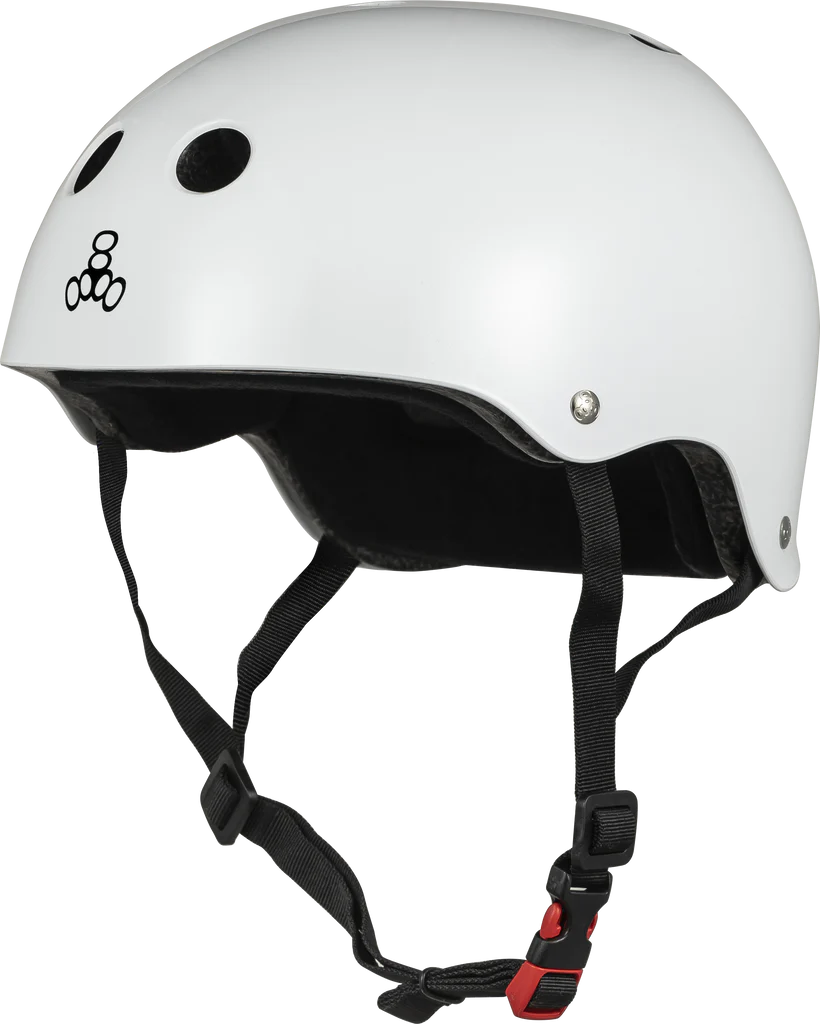 Triple Eight THE Certified Sweatsaver (White Glossy) Skateboard Helmet