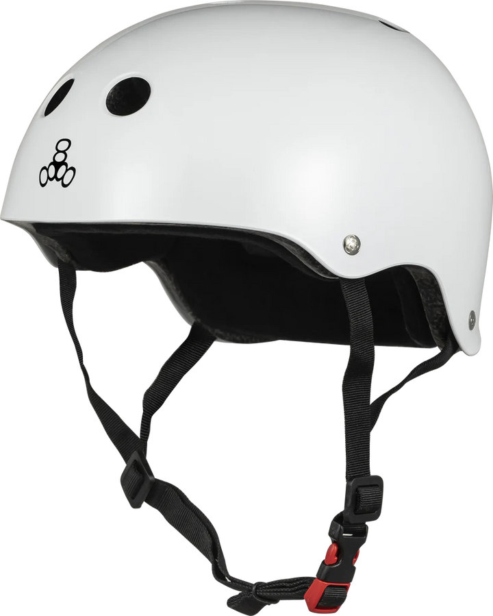 Triple Eight THE Certified Sweatsaver (White Glossy) Skateboard Helmet