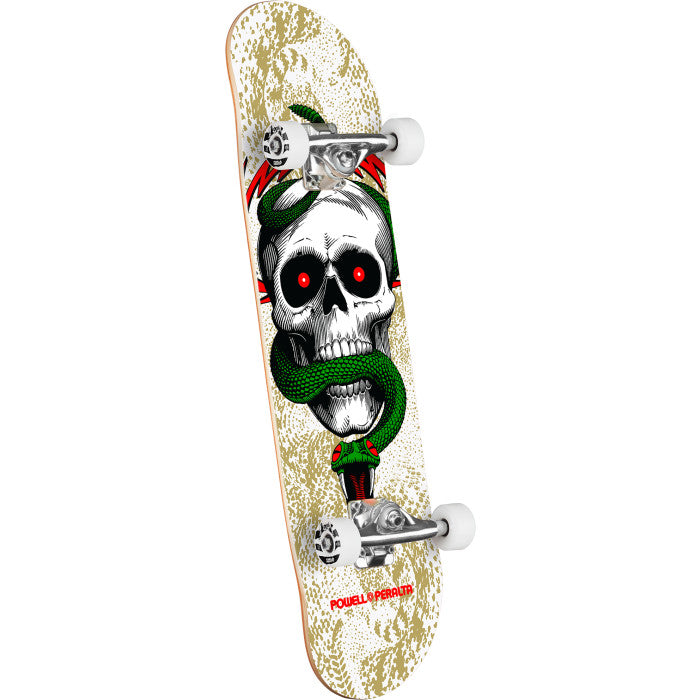 Powell Peralta McGill Skull Snake White - Metallic Gold 7.75" Complete Skateboard
