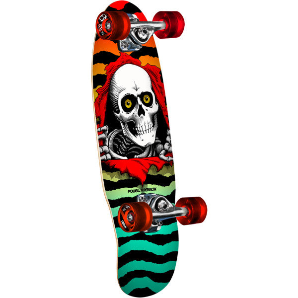 Powell Peralta Mini Ripper Red / Aqua Fade 7.5" Cruiser Complete Skateboard