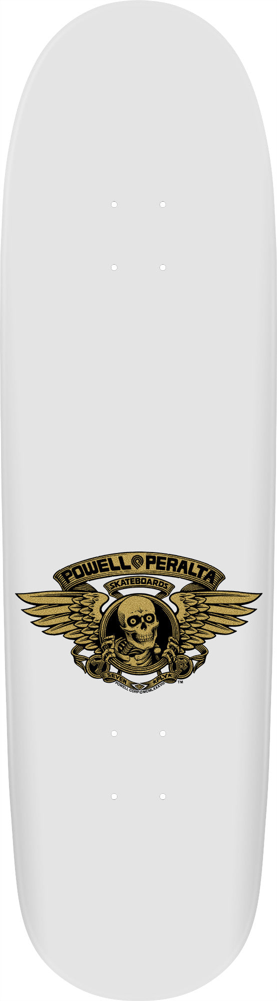 Powell Peralta Hot Rod Flames White Gold Foil Skateboard Deck