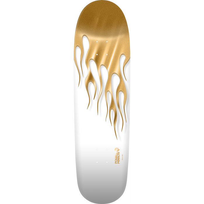 Powell Peralta Hot Rod Flames White Gold Foil Skateboard Deck
