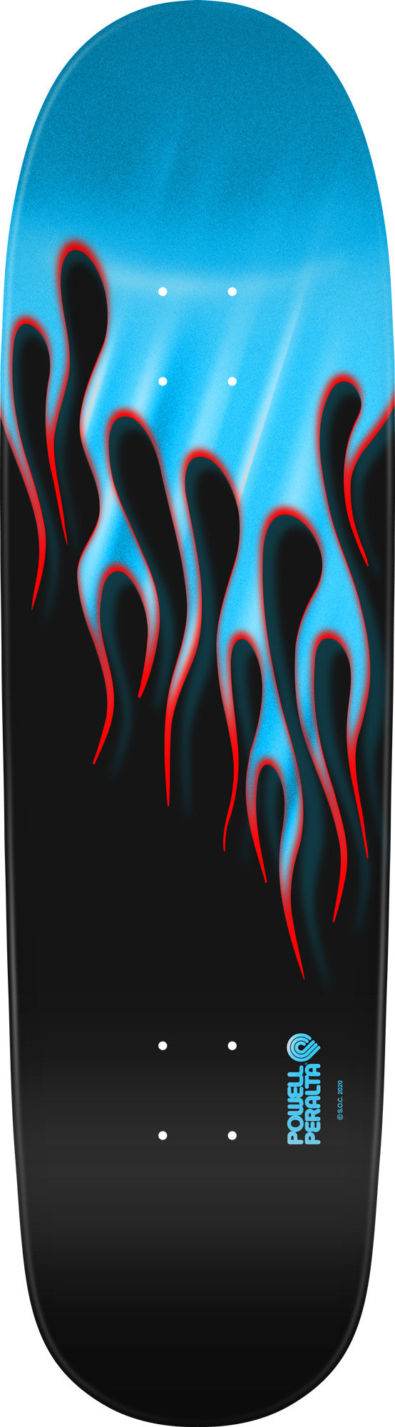 Powell Peralta Hot Rod Flames Light Blue Foil 9.375" Skateboard Deck