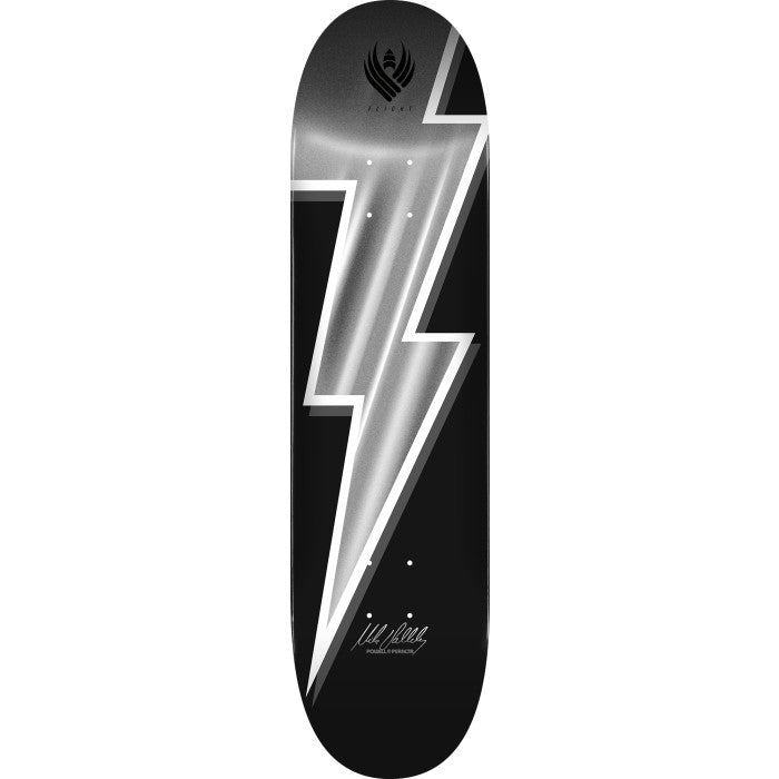 POWELL PERALTA VALLELY LIGHTNING BOLT SILVER FOIL 8.75" FLIGHT SKATEBOARD DECK