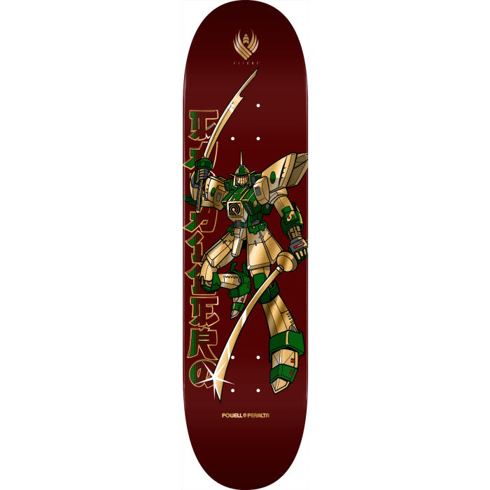 POWELL PERALTA CABALLERO GUNDAM BURGUNDY GOLD FOIL 8.25" FLIGHT SKATEBOARD DECK