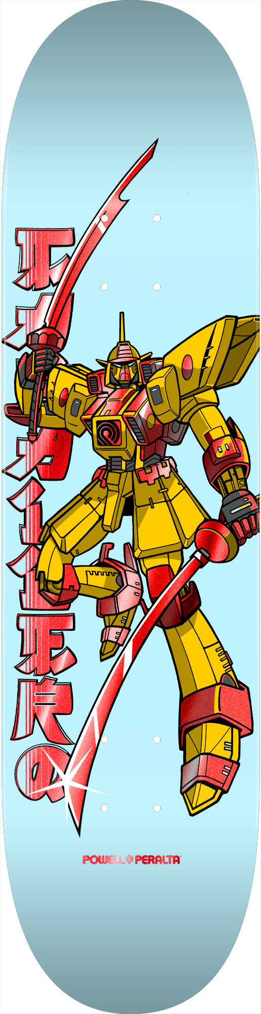POWELL PERALTA CABALLERO GUNDAM LIGHT BLUE RED FOIL 8.5" SKATEBOARD DECK