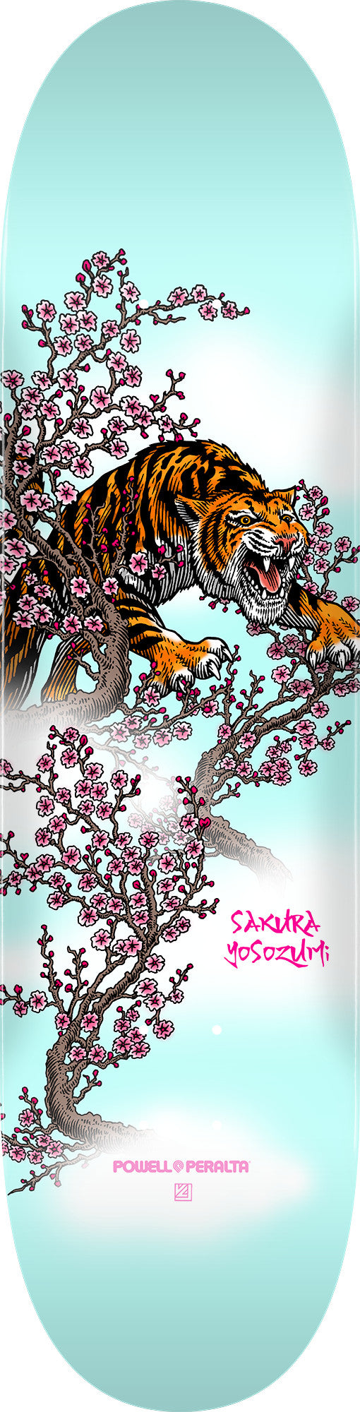 Powell Peralta Yosozumi Tiger Light Blue 8" Skateboard Deck