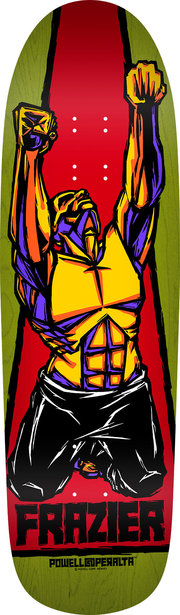Powell Peralta Mike Fraizer Yellow Man 9.5" Green Stain Complete Skateboard