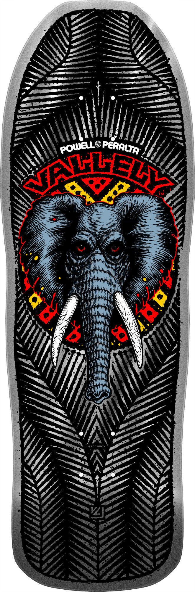 Powell Peralta Mike Vallely Elephant Silver Foil Skateboard Deck
