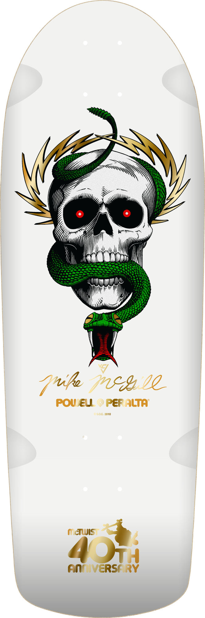 POWELL PERALTA McGILL SKULL & SNAKE McTWIST 40TH ANN. WHITE SKATEBOARD DECK