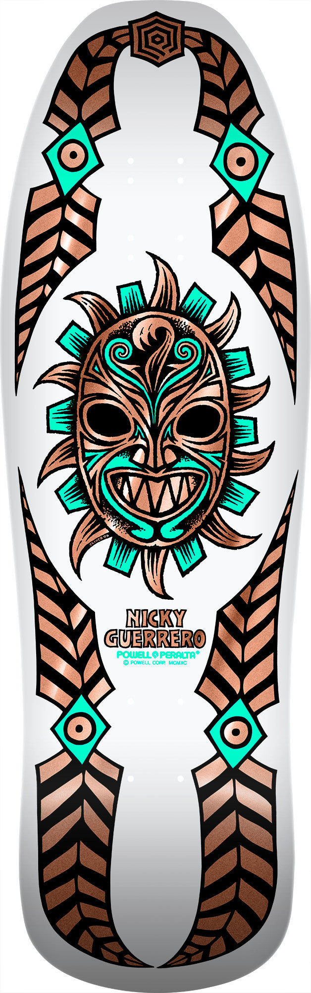 **Pre-Order** Powell Peralta Nicky Guerrero Mask White / Coper Foil 10" Skateboard Deck