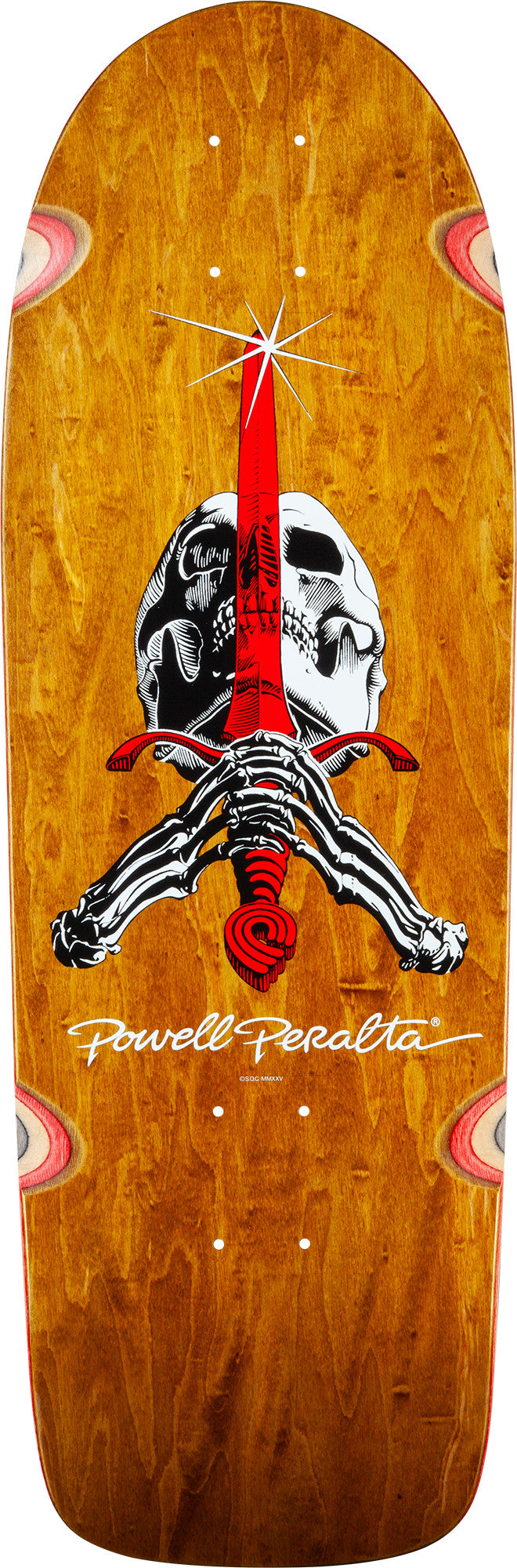 Powell Peralta Rodriguez Skull and Sword OG Brown Stain 10" Skateboard Deck