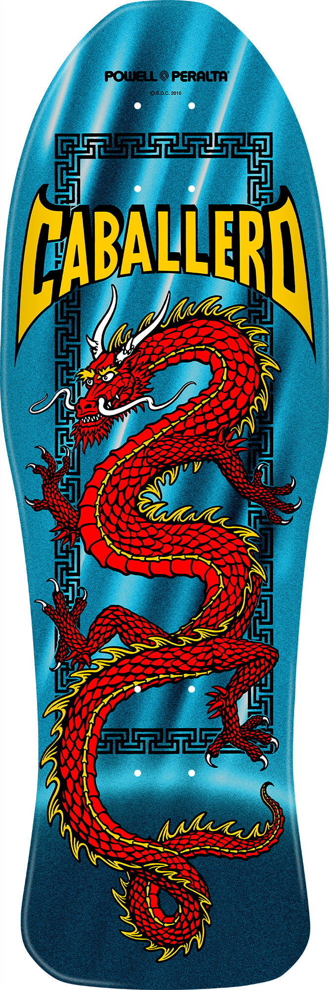 **Pre-Order** Powell Peralta Caballero Chinese Dragon Aqua Foil 10" Skateboard Deck