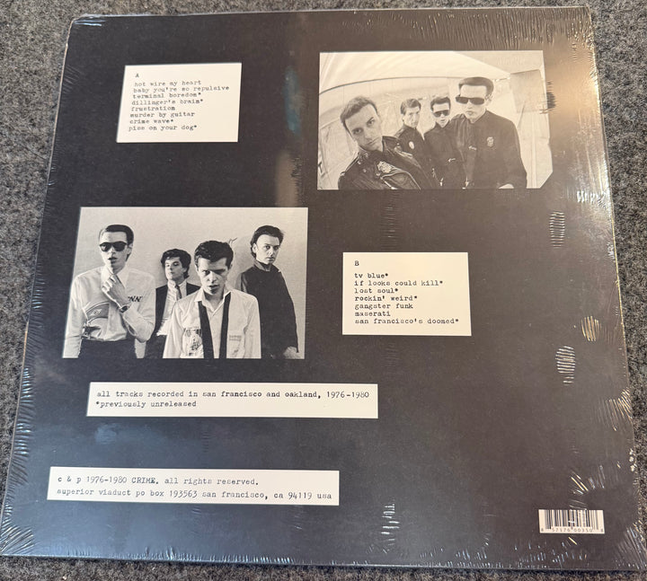 Crime - Murder By Guitar Back Vinyl Record Cover