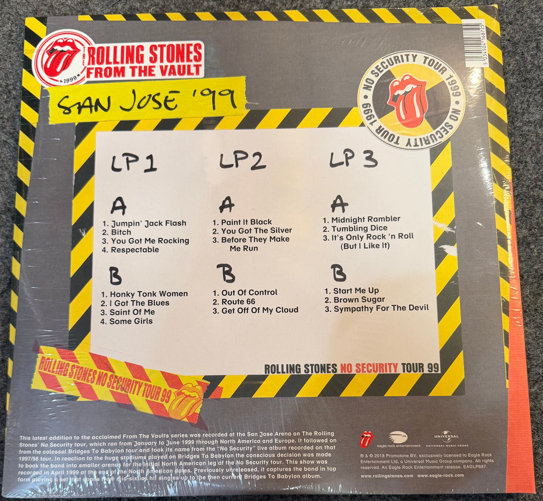 Rolling Stones - No Security San Jose '99 [180G] Back Vinyl Record Cover