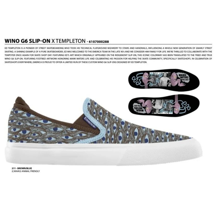 Emerica x Ed Templeton Wino G6 Slip On Shoe