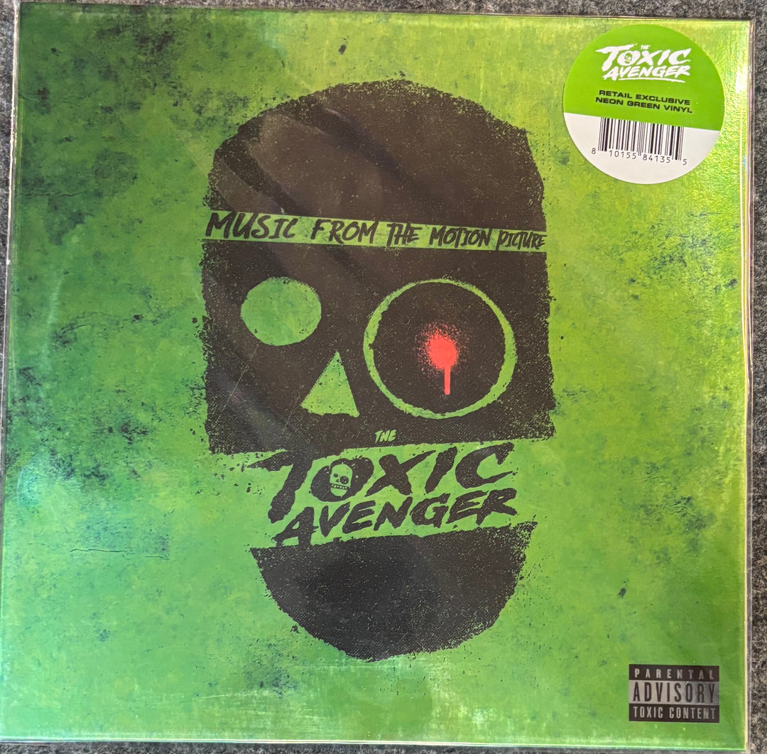 Vinyl album cover for 'The Toxic Avenger' with green and black design.