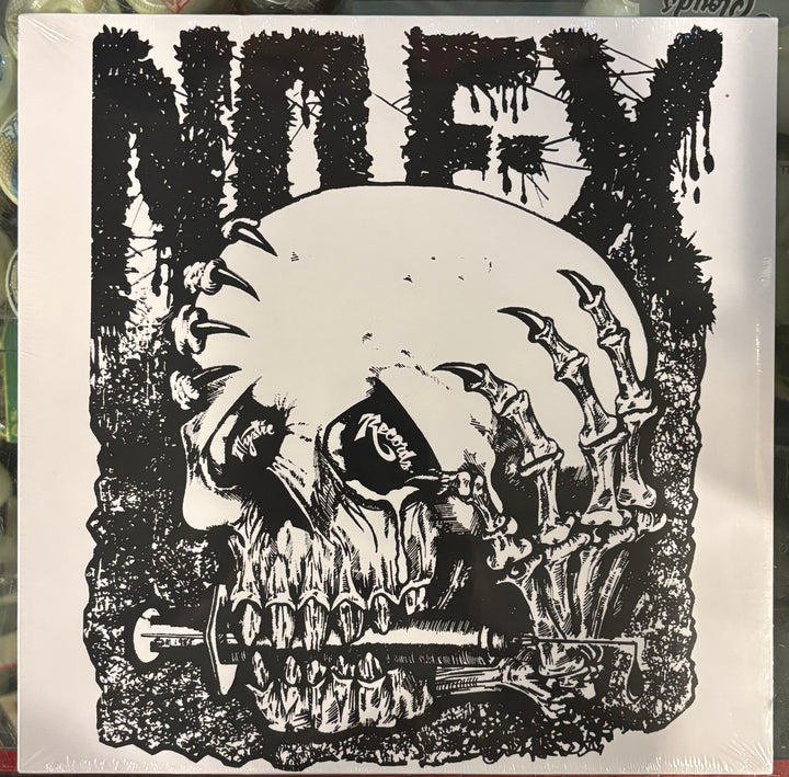NOFX – Maximim Rock N Roll record cover with black and white design featuring a skull and text.