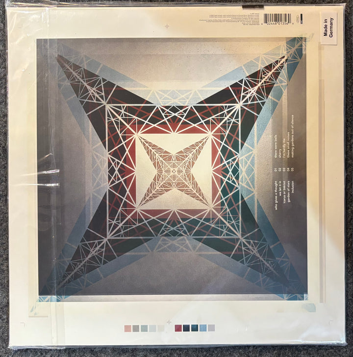 Geometric design on Brian Eno - Foreverandevernomore cover with a bar code and text on the right side.