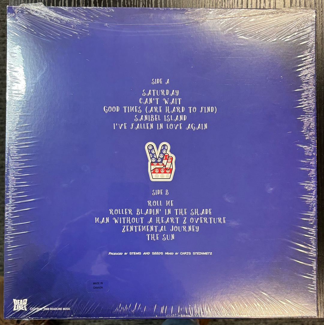 ENUFF ZNUFF - Welcome To Blue Island record sleeve with track listing on a blue background