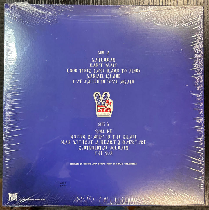 ENUFF ZNUFF - Welcome To Blue Island record sleeve with track listing on a blue background