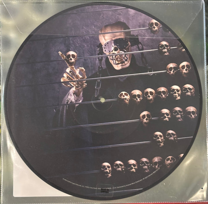 Megadeth - Countdown To Extinction Vinyl record with a cover featuring a skeleton and skulls