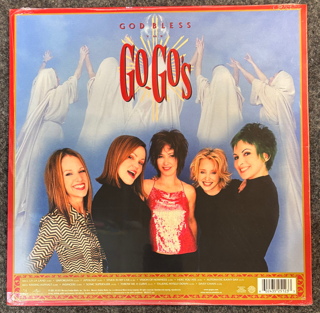 GO-GO'S - GOD BLESS THE GO-GO'S Album cover of 'God Bless the Go-Go's' with a group photo and angelic figures.