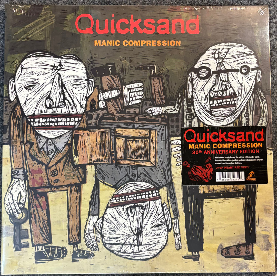 Album cover for 'Quicksand Manic Compression' with stylized figures and text.