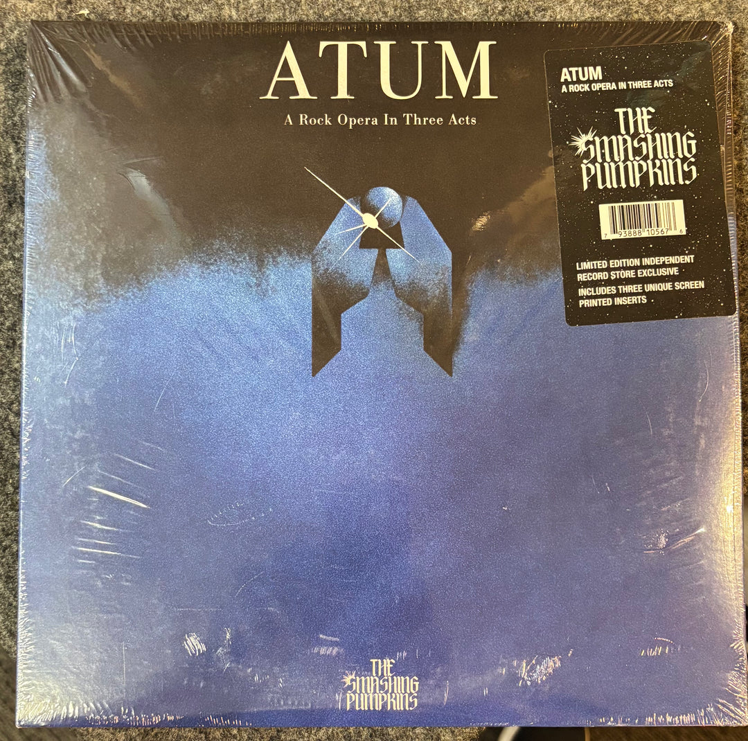 SMASHING PUMPKINS, THE - Atum (A Rock Opera) vinyl record with 'Atum' by The Smashing Pumpkins on a black and blue cover.