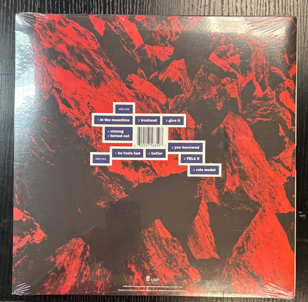HELMET - MEANTIME Vinyl record sleeve with red and black abstract design