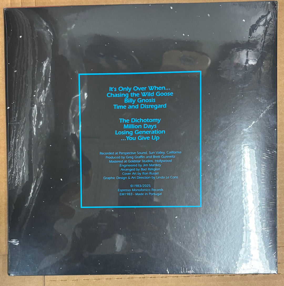 Into the Unknown back Vinyl record cover with text on a dark background