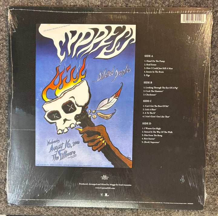 CYPRESS HILL - LIVE AT THE FILLMORE Vinyl record cover with a skull and flames design on a textured surface