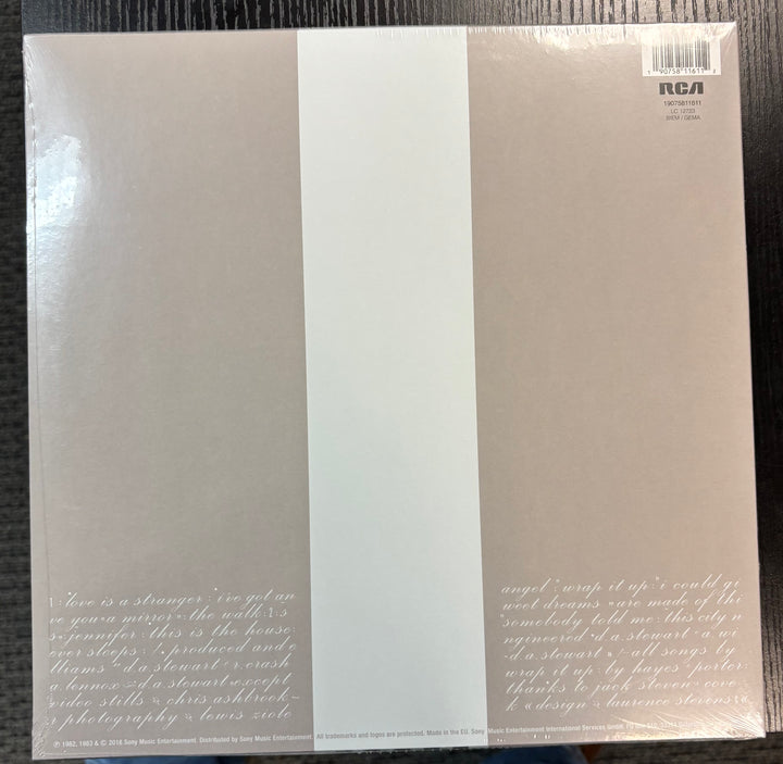 EURYTHMICS - Sweet Dreams Are Made Of These record cover with text and RCA branding on a black background