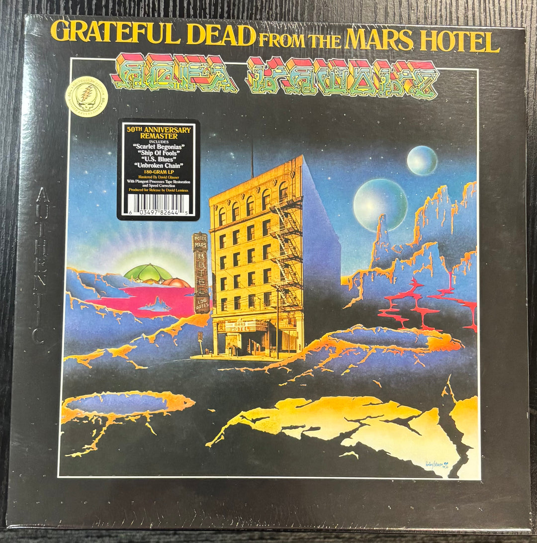 Album cover of 'From the Mars Hotel' by Grateful Dead with space-themed design.
