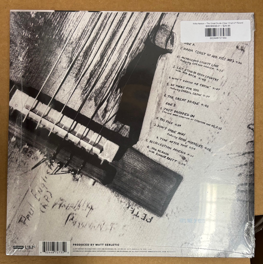 Willie Nelson – The Great Divide (Clear Vinyl) LP Record