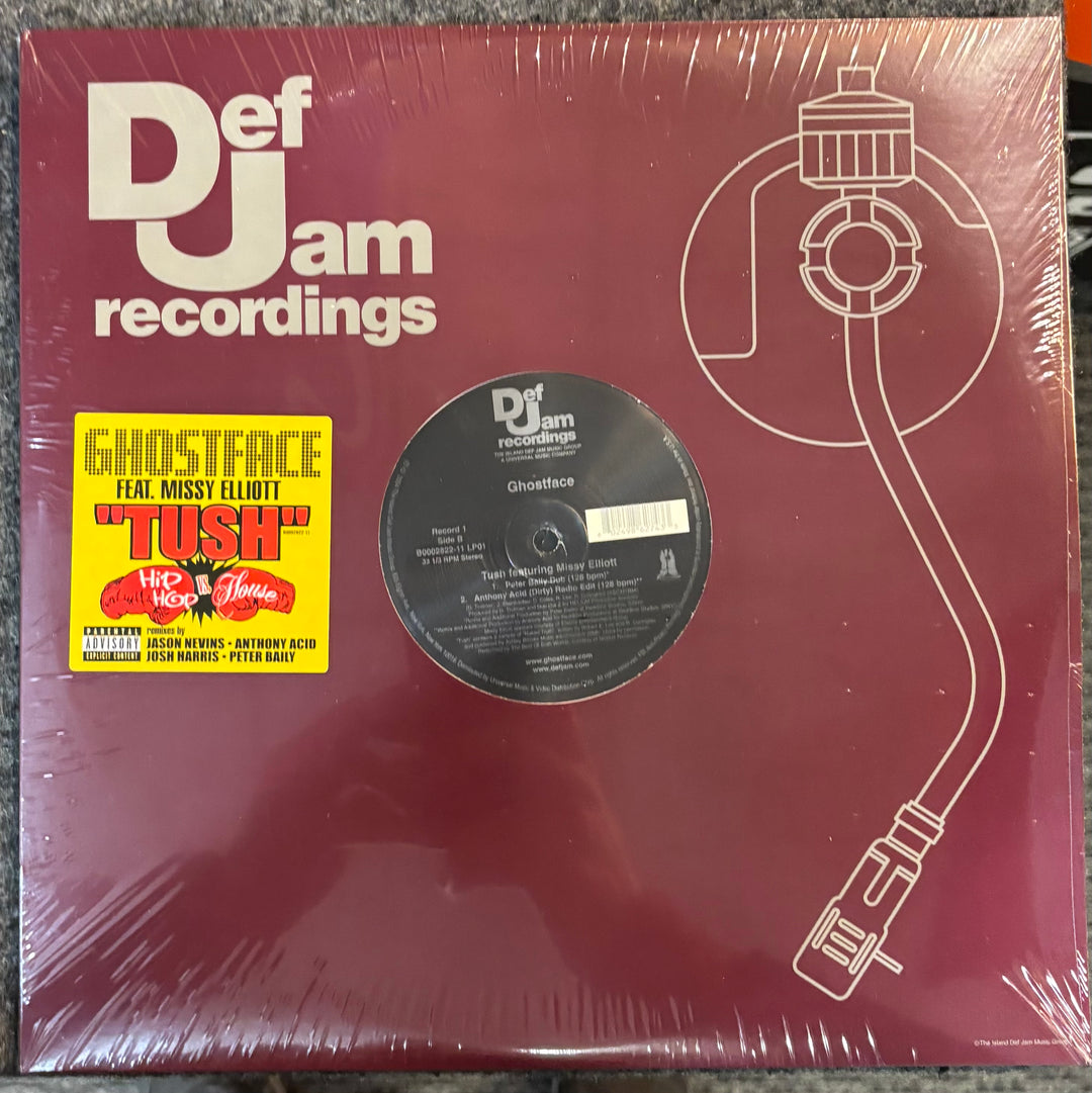 Ghostface Ft. Missy Elliott Sealed Def Jam Recordings vinyl record with 'Tush' by Ghostface featuring Missy Elliott.