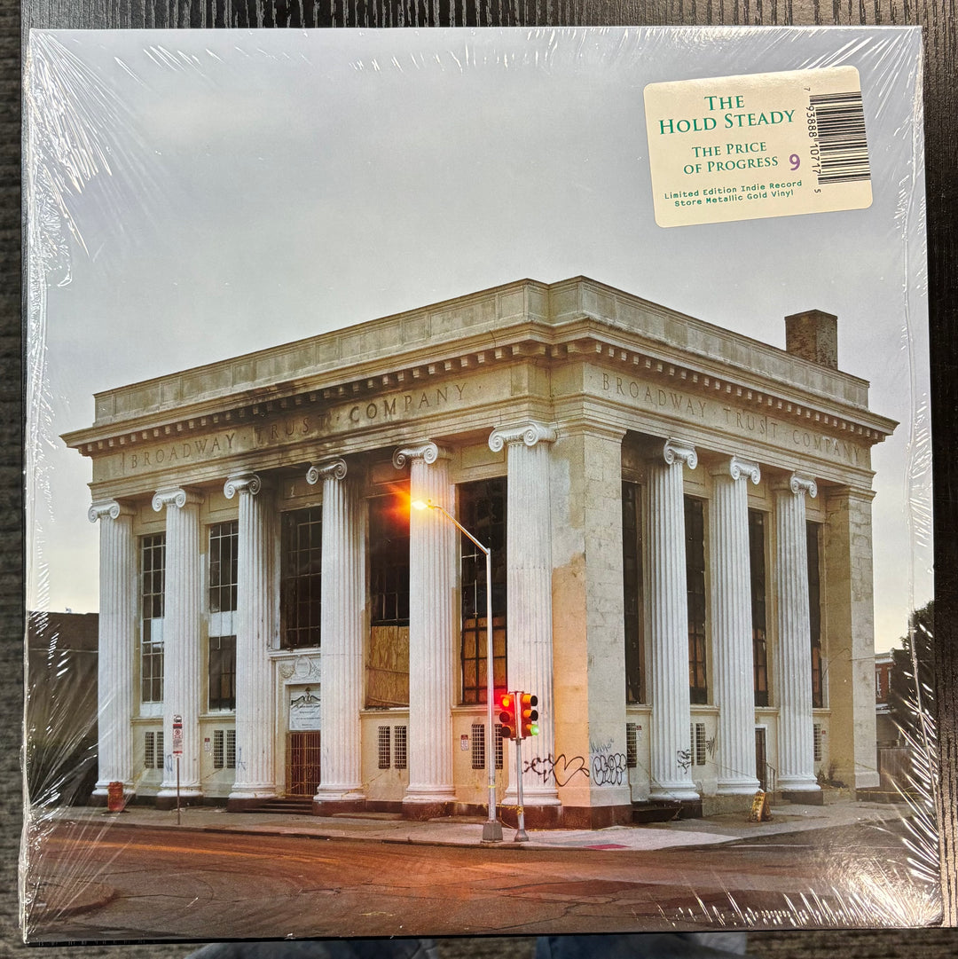 Album cover of 'The Price of Progress' by The Hold Steady featuring a classical building.