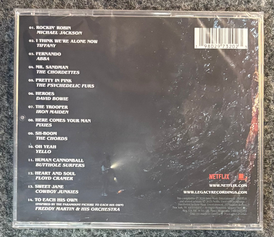 Back cover of STRANGER THINGS: SEASON 5 with tracklist and Netflix branding