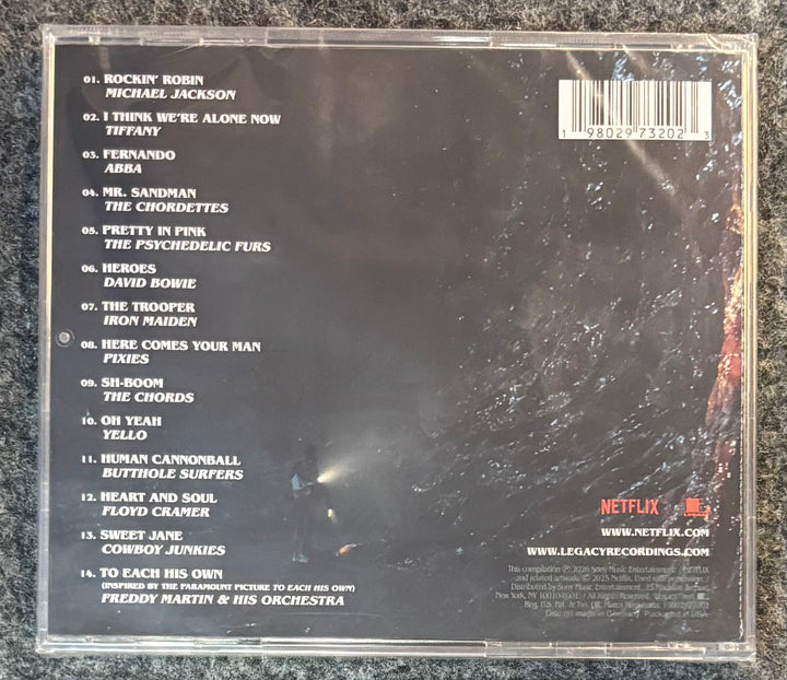 Back cover of STRANGER THINGS: SEASON 5 with tracklist and Netflix branding