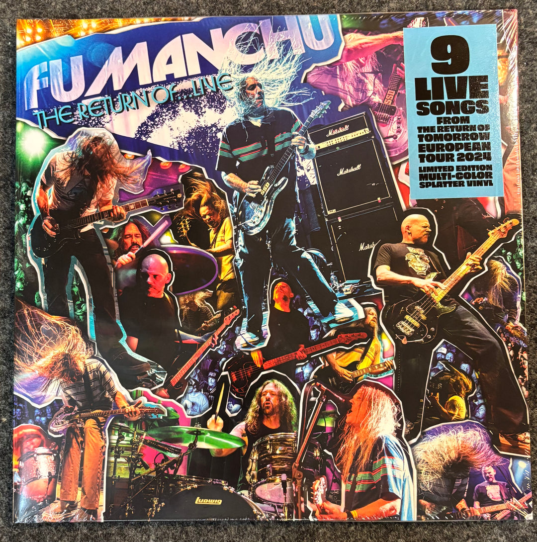 Vinyl record cover for FU MANCHU – THE RETURN OF...LIVE with band members and text about a live album.