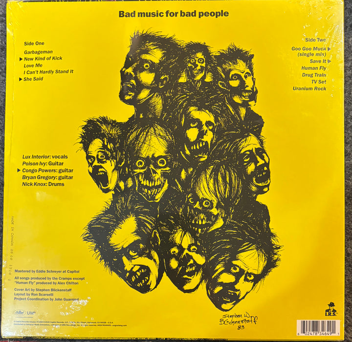 CRAMPS, THE - BAD MUSIC FOR BAD PEOPLE back cover w/ tracks