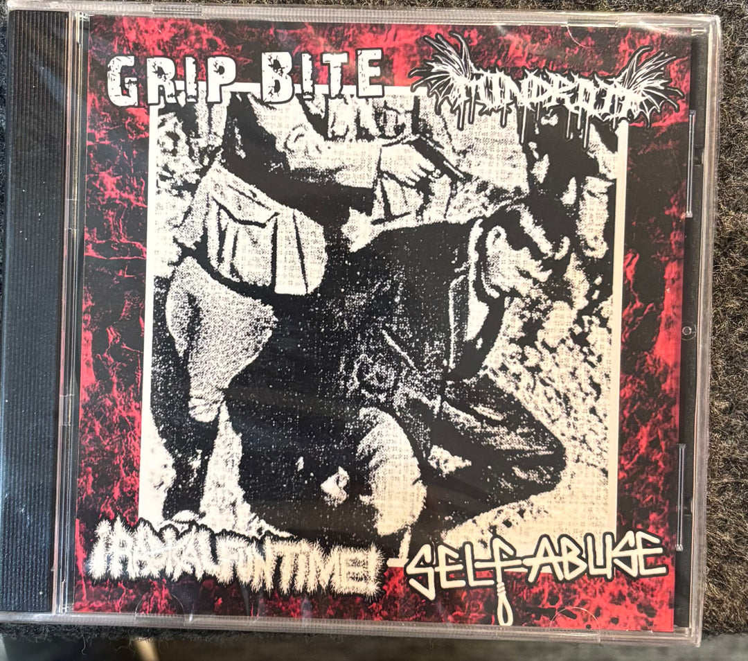 Various Artists - 4 Way Split 2 CD cover with graphic design and text on a red and black background