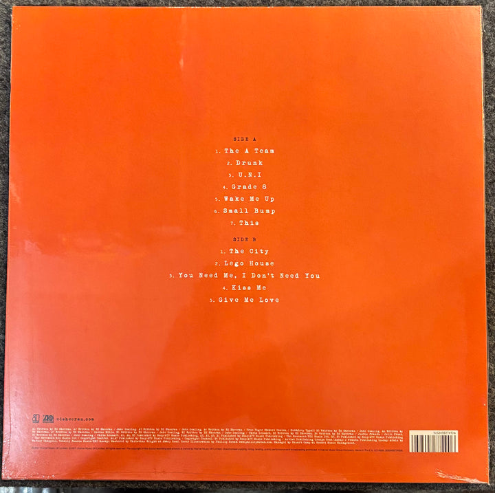 Back cover of SHEERAN, ED – Plus + with tracklist on an orange background
